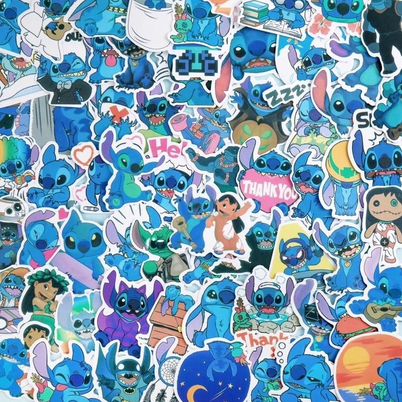 

100PCS Disney Stitch Stickers Anime Decal Skateboard Laptop Motorcycle Guitar Cute Kawaii Cartoon Movie Sticker Pack Kids Toy