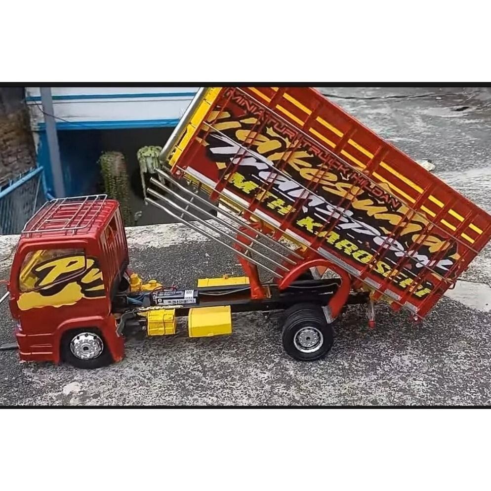 Mainan Truk Oleng Asli Jumbo Kayu Bak Kabin Jungkit Full Lampu Mainan Truk Oleng Asli Ukuran Jumbo F