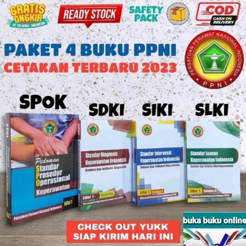 Termurah  Paket 4 Buku Ppni Cetakan Terbaru Pedoman Standar Prosedur Operasional Sdki Slki Dan Siki