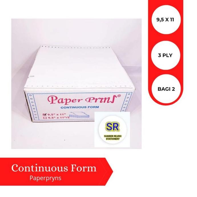 

BEBAS ONGKIR - PAPERPRYNS CONTINUOUS FORM ( 9,5 X 11 ) 3 PLY ( BAGI 2 )