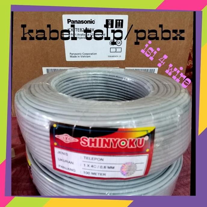 NEW Kabel telepon isi 4C x 0,6mm kabel telepon isi 4 shinyoku 100m.