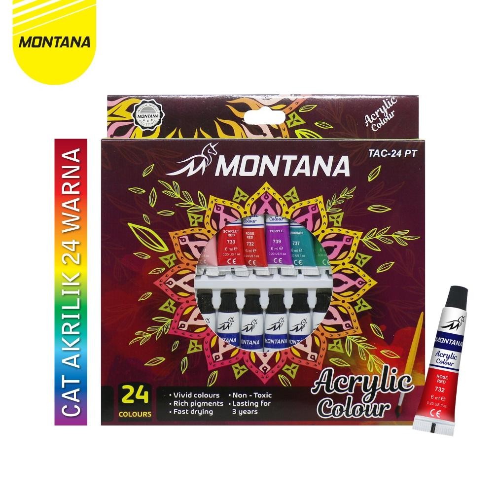 

MONTANA Acrylic Colour Cat Akrilik 24 Warna Rich Pigments & Fast Drying TAC-24PT