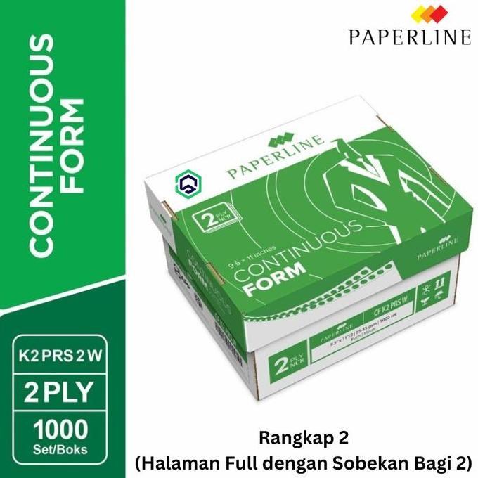 

BEBAS ONGKIR - Continuous Form Kertas Komputer Paperline 9.5 x11 2 ply CF K2 PRS