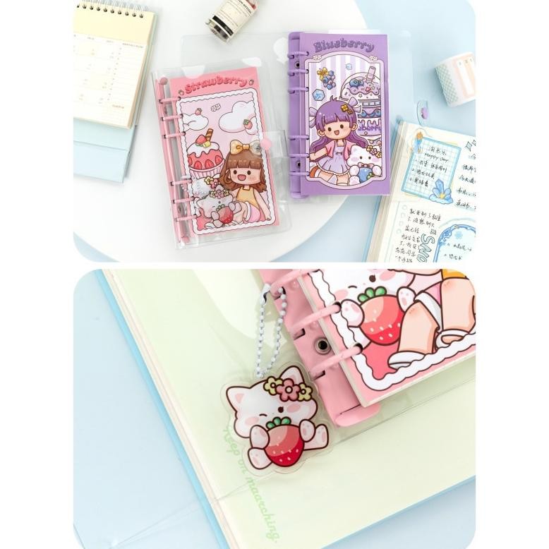 

Buku Binder Ring Journal Catatan Karakter Sanrio Kuromi Cinnamoroll Momo Gudetama Pompurin Stock