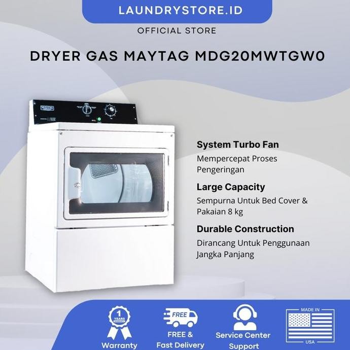 Mesin Pengering Pakaian / Dryer Gas Maytag