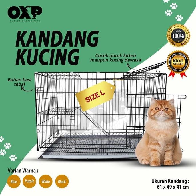 KANDANG HEWAN KUCING JUMBO KANDANG LIPAT PREMIUM SIZE L