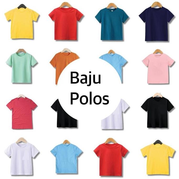 KAOS POLOS / BAJU POLOS ANAK TERMURAH ( 1-10 TAHUN ) KAOS PE KATUN