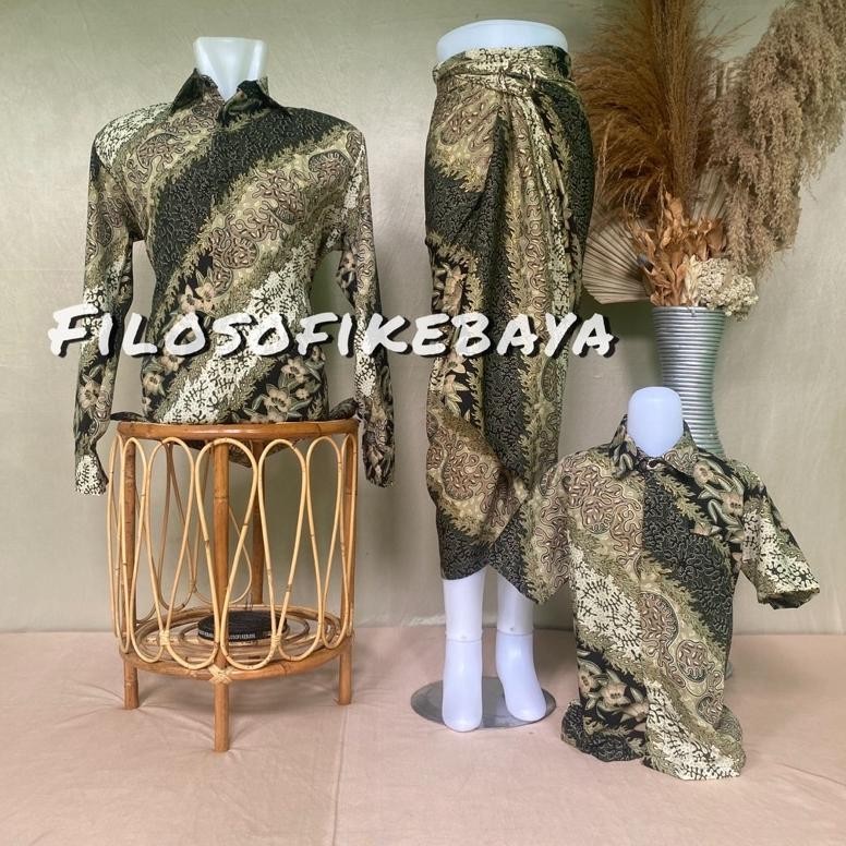 Dg-4 ( Cm2 Hijau Sage ) Batik Couple Ayah Dan Anak Laki Laki Baju Couple Keluarga Batik Couple Kelua