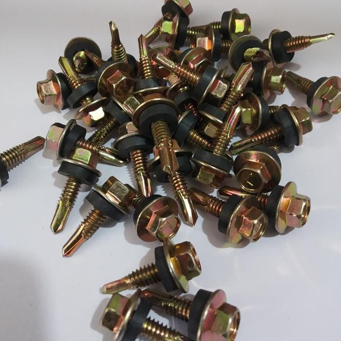 Baut Roofing Zollo 12 X 20 Mm Sekrup Baja Ringan Sekrup Asbes 50 Pics Original Dan Terpercaya