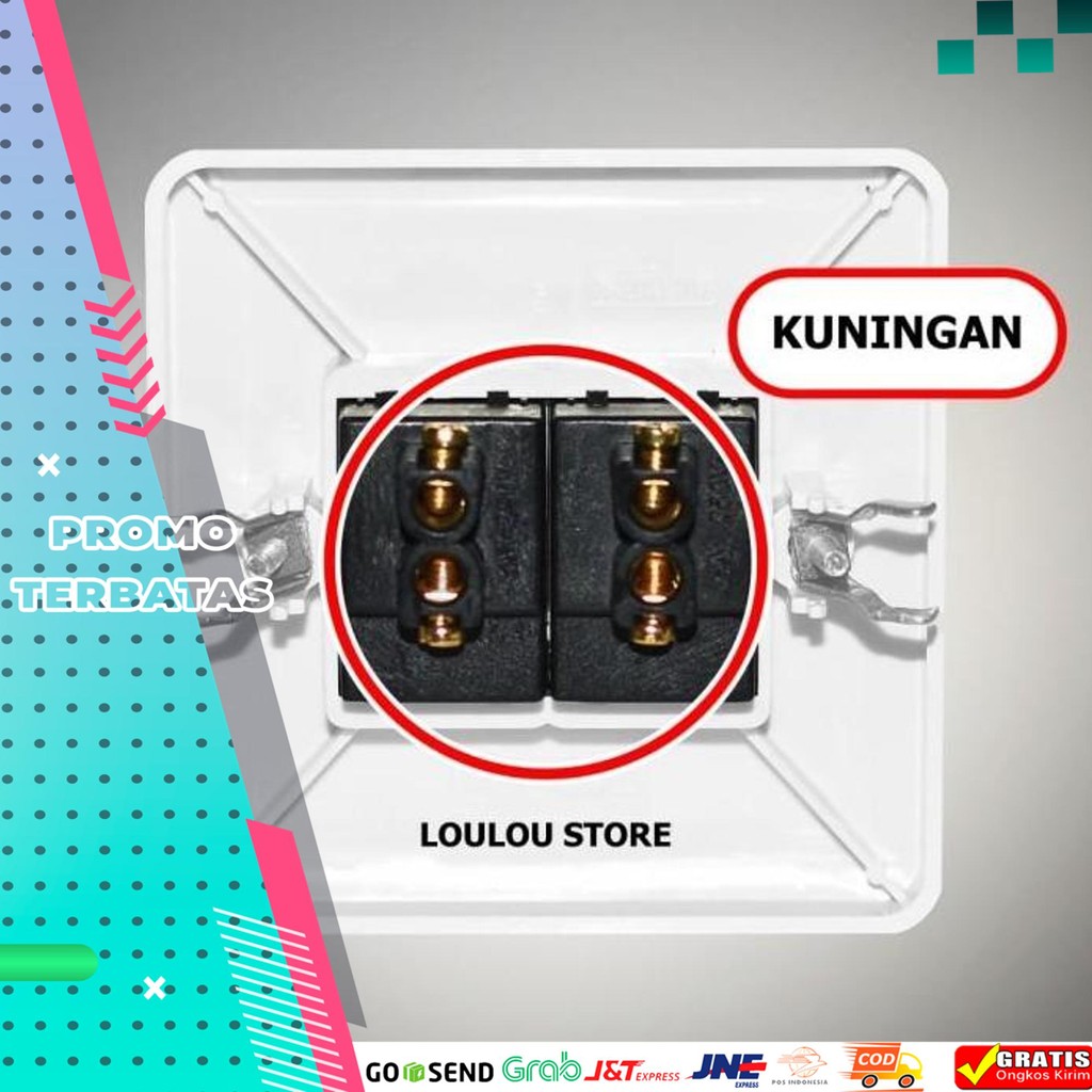 SAKLAR ENGKEL DOUBLE INBOW GANDA TANAM DINDING IB VISICOM VS 902 VS902 KOTAK SAKLAR LAMPU
