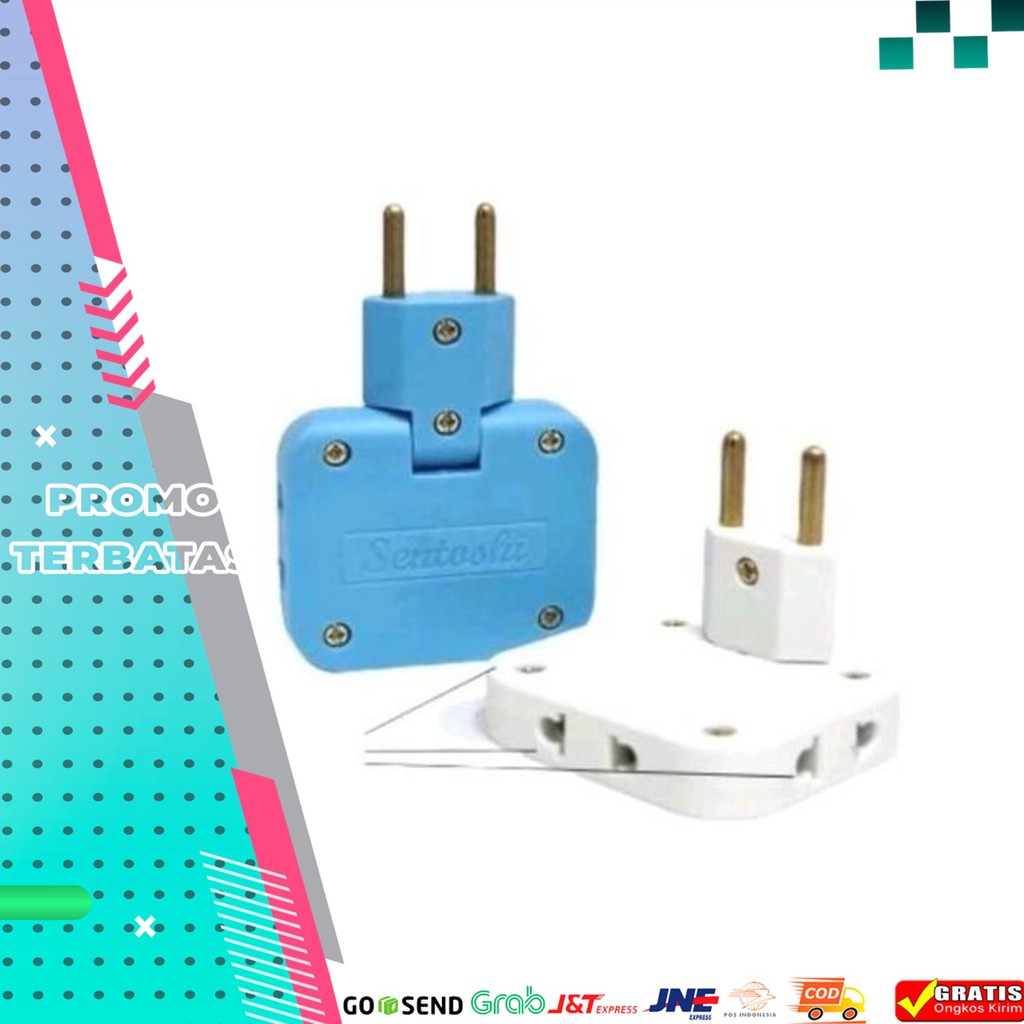 ADAPTOR LISTRIK LIPAT 3 LOBANG MACARON / OVER STEKER LIPAT 3 COLOKAN