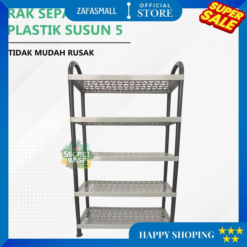 Rak Sepatu 5 Susun - Rak Besar / Tempat Sandal / Rak Sepatu Kokoh Plastik Cod