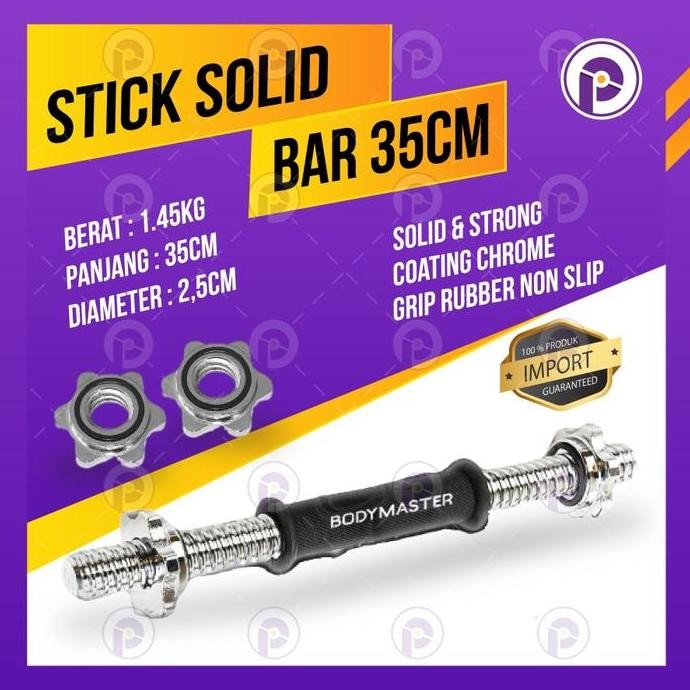 TERMURAH - Stick Barbel Dumbell Stik Dumbel Barbell Lurus Panjang 35cm SOLID Fitness Bar Gym Adjusta