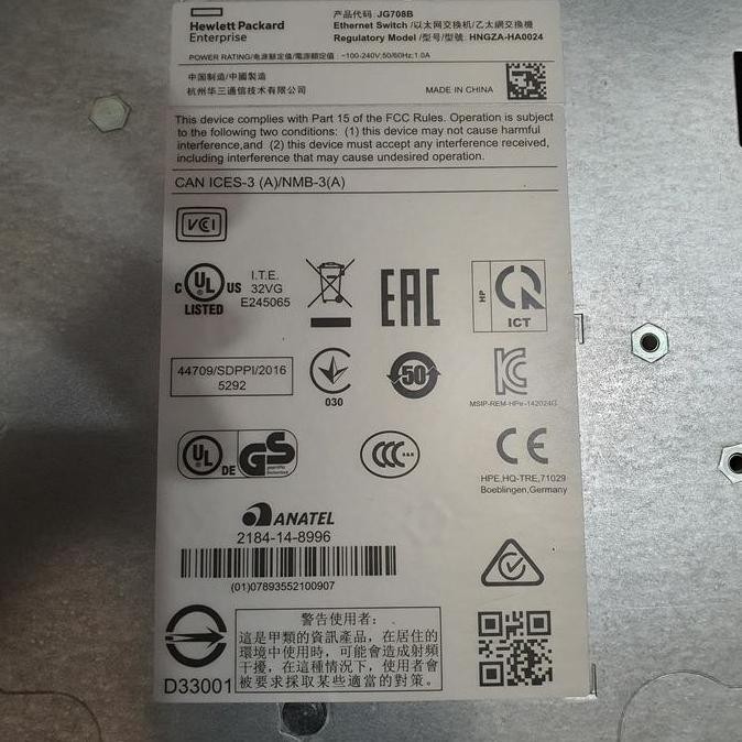 Switch Hub Hp 1420-24G 24-Port Gigabit Unmanaged Switch Jg708B New Stok