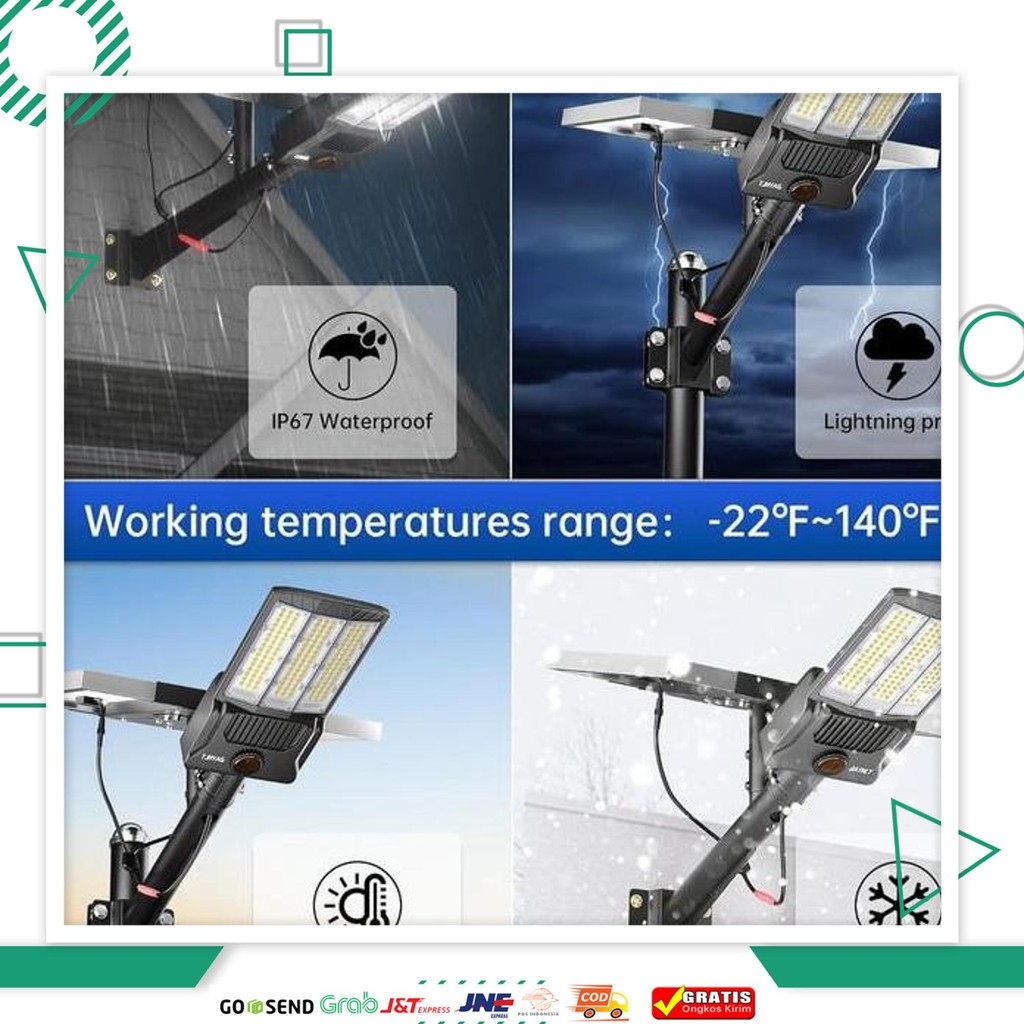 Sni5000W Proyek Teknik Lampu Jalan Tenaga Surya Aluminum Shell Ip68 Waterproof Lampu Tenaga Surya Ot