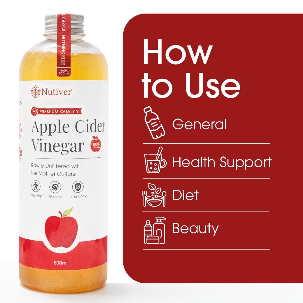 

Eelic Nutiver Cuka Apel Organik With The Mother 500Ml / Apple Cider Vinegar Rt-87