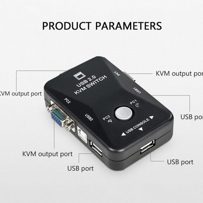 Kvm Switch 2 Port Usb Manual Vga New Stok