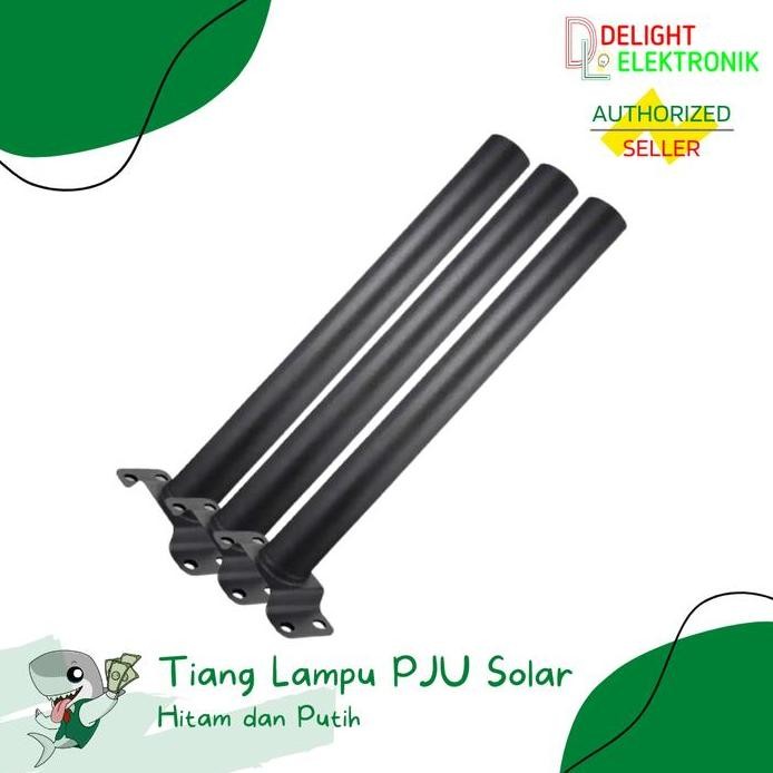 Tiang Lampu Jalan Pju Solar Cell Hitam Dan Putih