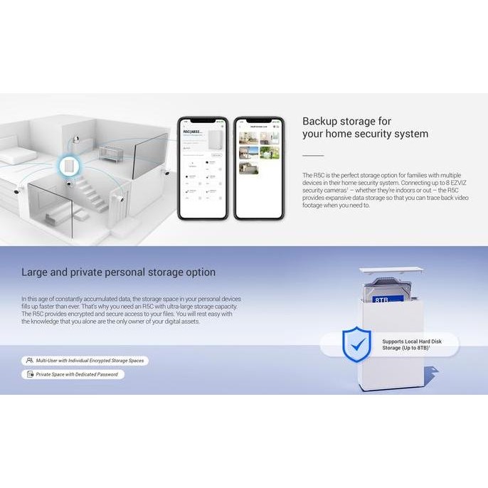 Ezviz R5C Nas Management Home Storage Cctv New Stok