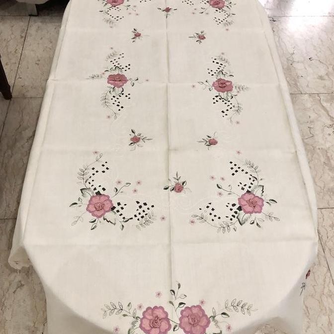 Taplak meja makan oval ukuran besar 8-12 kursi Murah