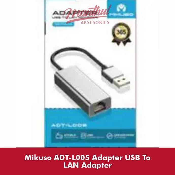 Mikuso Adt-L005 Adapter Usb To Lan Adapter New Stok