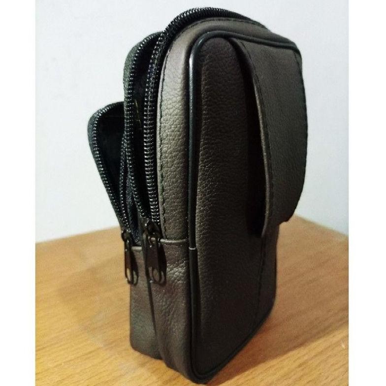 Tas sabuk rokok kulit double sleting ZV