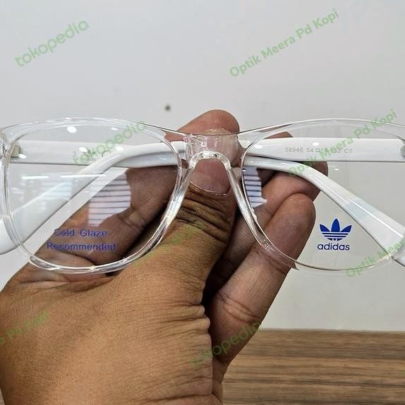 Kacamata Pria Wanita Kotak 58946 Transparan Bening Putih