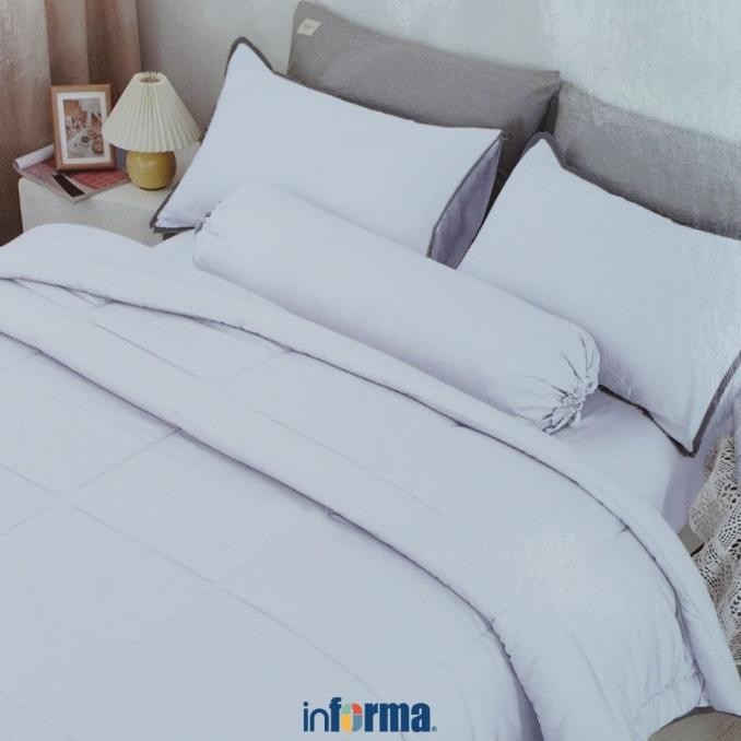 Informa - Fiore 240X210 Cm Bed Cover Bambu - Putih