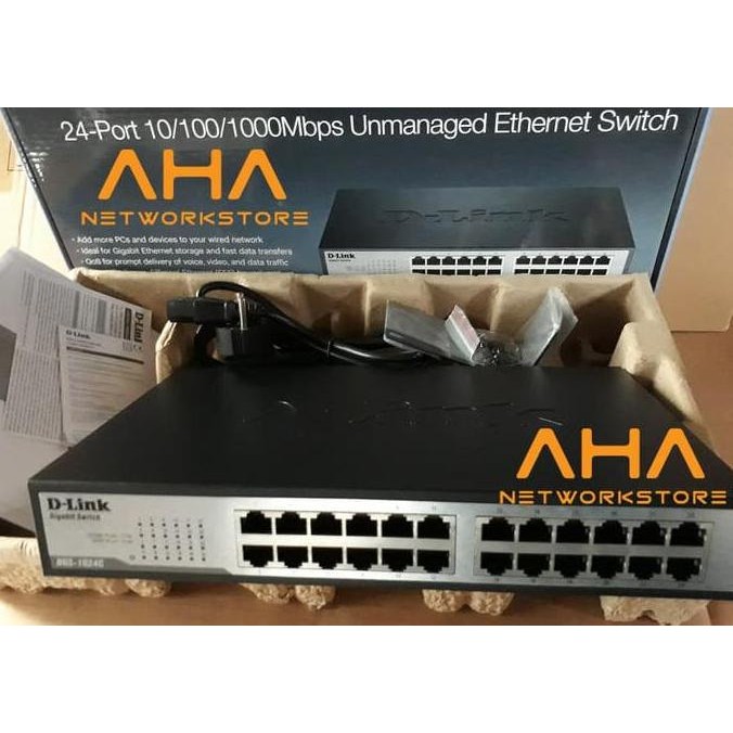 D-Link Switch Hub 24Port Gigabit Dlink Dgs-1024C New Stok