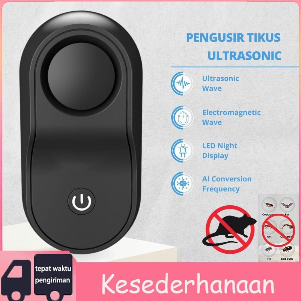 TERLARIS Pengusir Nyamuk Ultrasonik Pengusir Tikus Rumah Tangga Berkekuatan Tinggi untuk Mengusir Ti