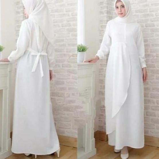 Calianna Syar'I Baju Gamis Putih Gamis Polos Wanita Gamis Wanita2022