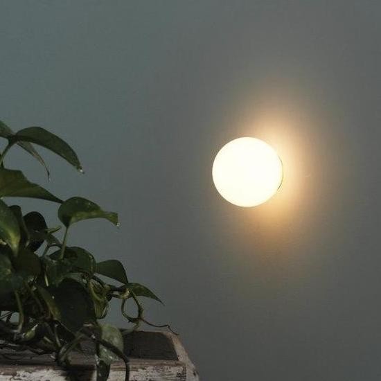 TERLARIS Wall Lamp / Lampu Dinding Bola Susu Putih Minimalist | MOON