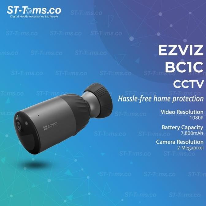 EZVIZ BC1C / BC1-C 1080P IPCAM 7.800MAH BATTERY POWERED 32GB STORAGE