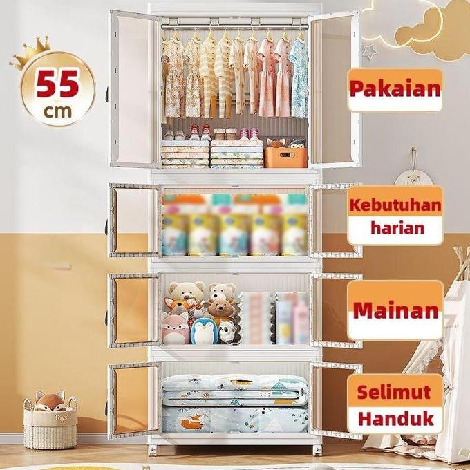 Lemari lipat Pakaian Multifungsi Lemari penyimpanan kebutuhan sehari-hari Lemari makanan ringan Lema