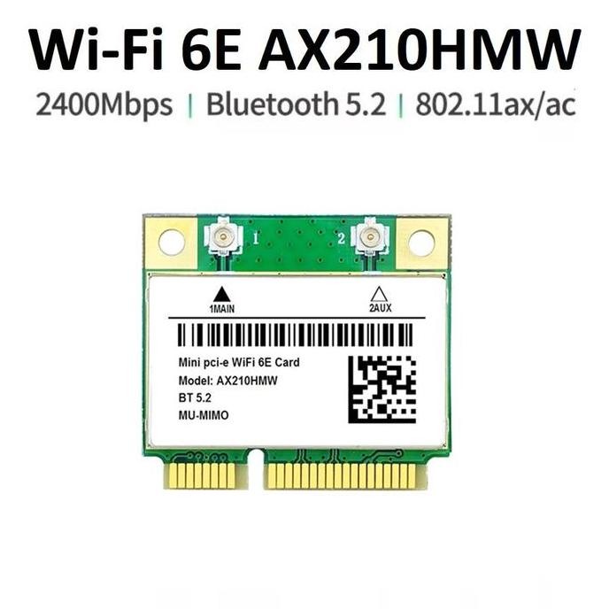 Wifi 6E Ax210Hmw Wireless Card Bluetooth 5 Ax Half Mini Pcie Ax210 Hmw New Stok