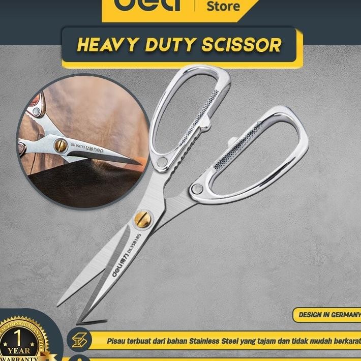 

Deli Heavy Duty Scissor Gunting Kain Kardus Kerja Industri Stainless Steel Sangat Dl358185