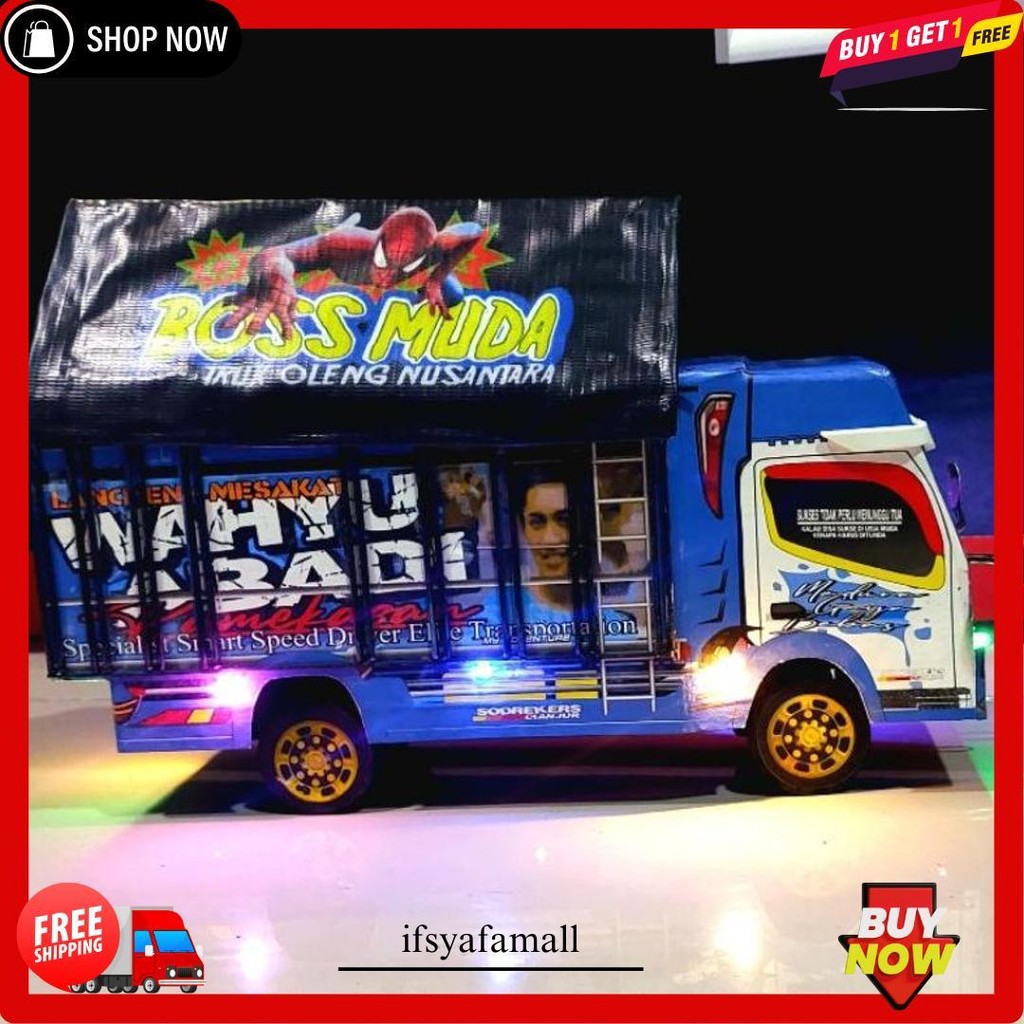 Truk Oleng Wahyu Abadi Lampu Set Mainan Miniatur Truk Cod