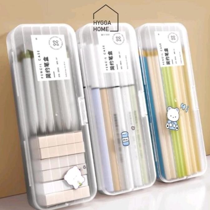 

YOUKU Kotak Pensil Alat Tulis Minimalis Kotak Nail Art Stationery Case Plastik