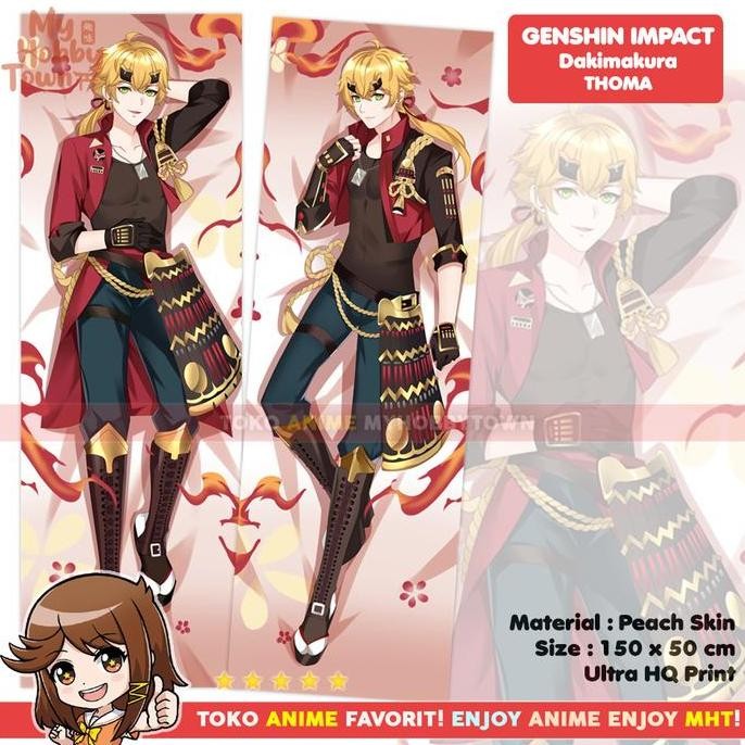 Sarung Bantal Anime Dakimakura Genshin Impact : Thoma Husbu