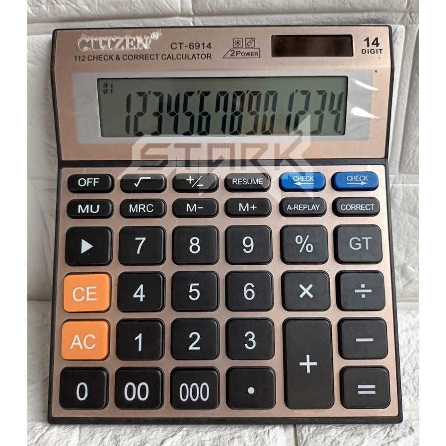

CT 6914 Kalkulator 14 Digit - Kalkulator Meja Dagang - Kalkulator Pasar - Kalkulator Kantor - Check And Correct - Extra Large Display Layar Besar