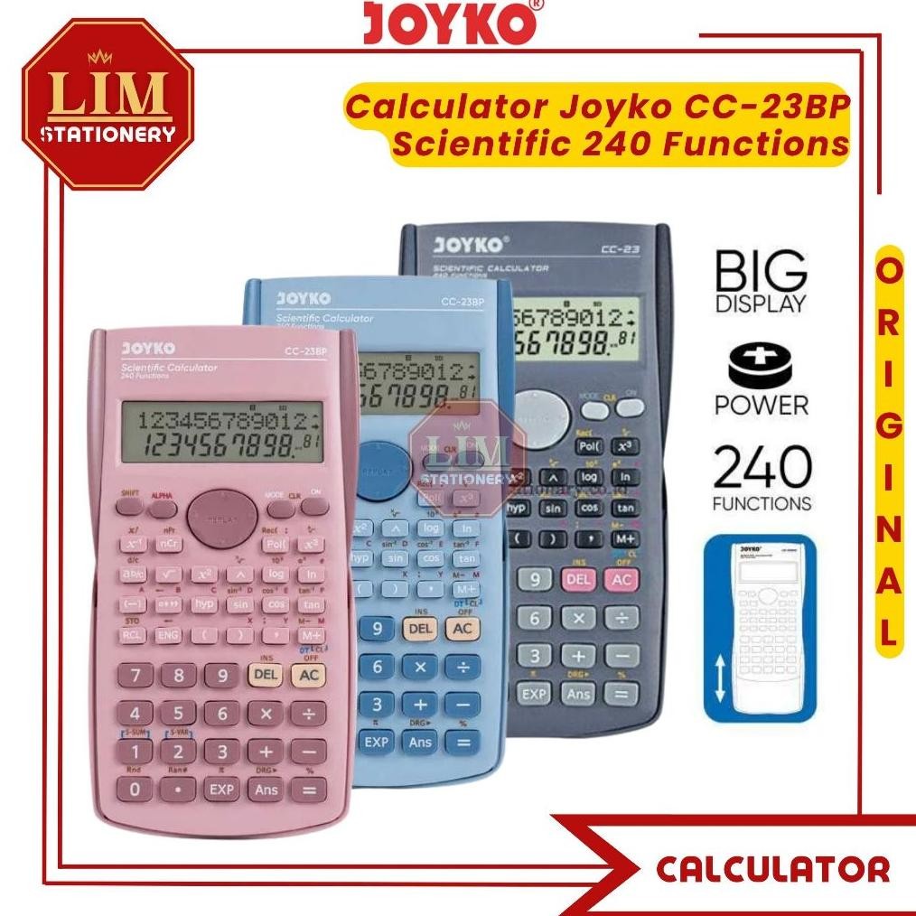 

Scientific Calculator Kalkulator Ilmiah JOYKO CC -23 BP 240 functions