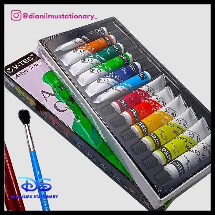 

Cat Acrylic V-Tec Vt-612 6Ml 12 Warna Best Seller