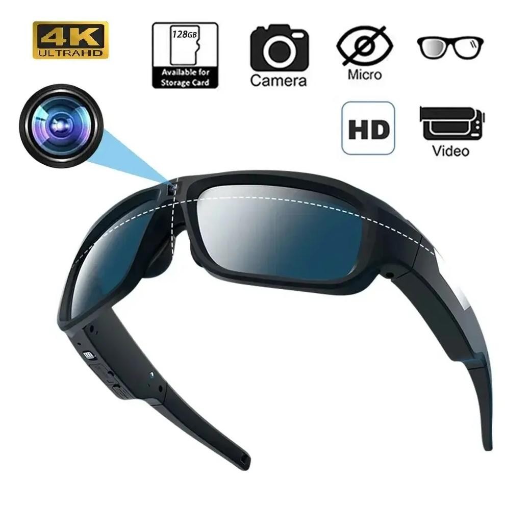 4K Camera Glasses, Video Glasses, Bike Surveillance Video Recorder Action Cam Sunglasses Outdoor Spo