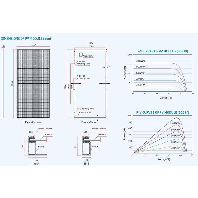 Solar panel Trina Solar 575 Wp Monocrystalline Vertex Series