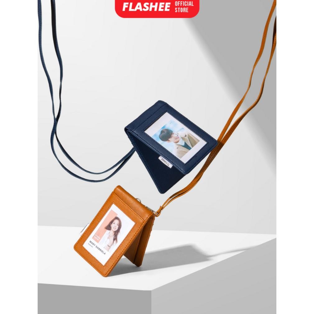 

JH8 Flashee ID Card Holder Magnet Tabby Lanyard Magnet Name Tag Kulit Termurah Berkualitas PU Leather