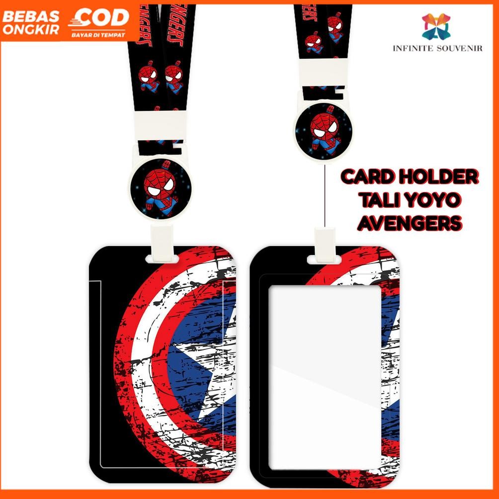

JH8 (N017) ID Card Holder Tali Yoyo Avengers / Nametag Yoyo Marvel / Card Holder Yoyo / Spiderman / Hulk / Thor / Captain America / Ironman / Card Holder Tali Bisa Ditarik