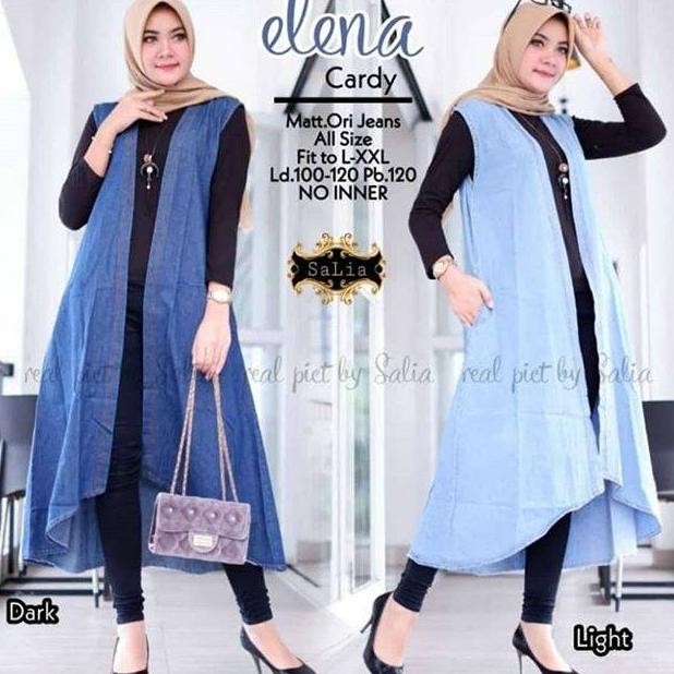 ''Terlaris" Outer Cardigan Jeans Denim Panjang . Cardigan Panjang Murah Murah