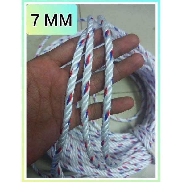 

JH8 TALI TAMBANG PLASTIK 7 MM 50 METER / TALI TAMBANG 7 MM ECERAN / TALI TAMBANG KILOAN.
