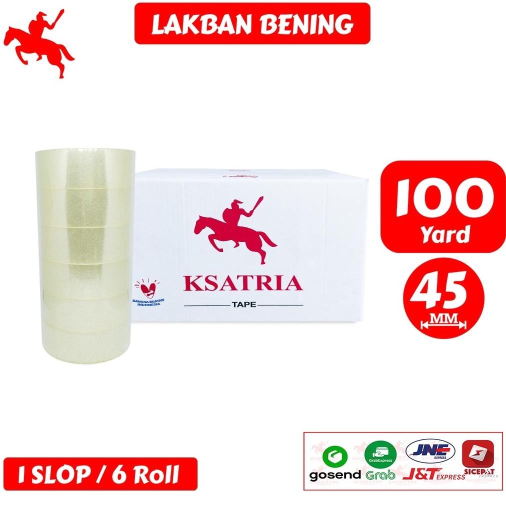 

JH8 [TERMURAH] Lakban OPP Tape / Lakban Bening Dunia Packing Tape 100 Yard (1 Slop) -COD