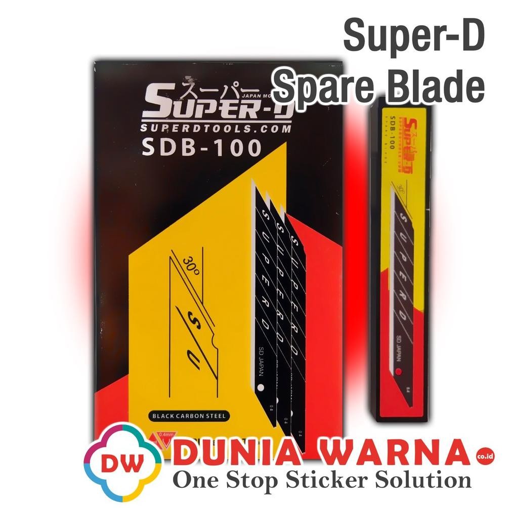 

JH8 [Tube] SUPER-D Japan SDB-100 Black Carbon Cutter Spare Blade Isi Kater 10 PCS Mata Pisau